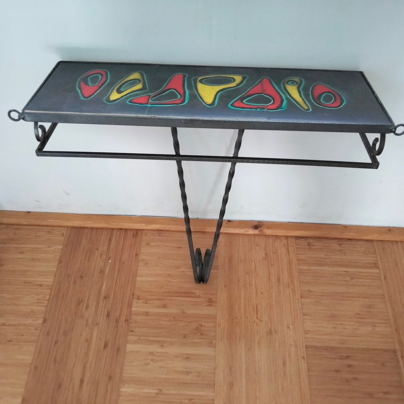 Smeedijzeren wandplank 60/70 jaren, Ophalen, 25 tot 50 cm, Rechthoekig, 50 tot 100 cm