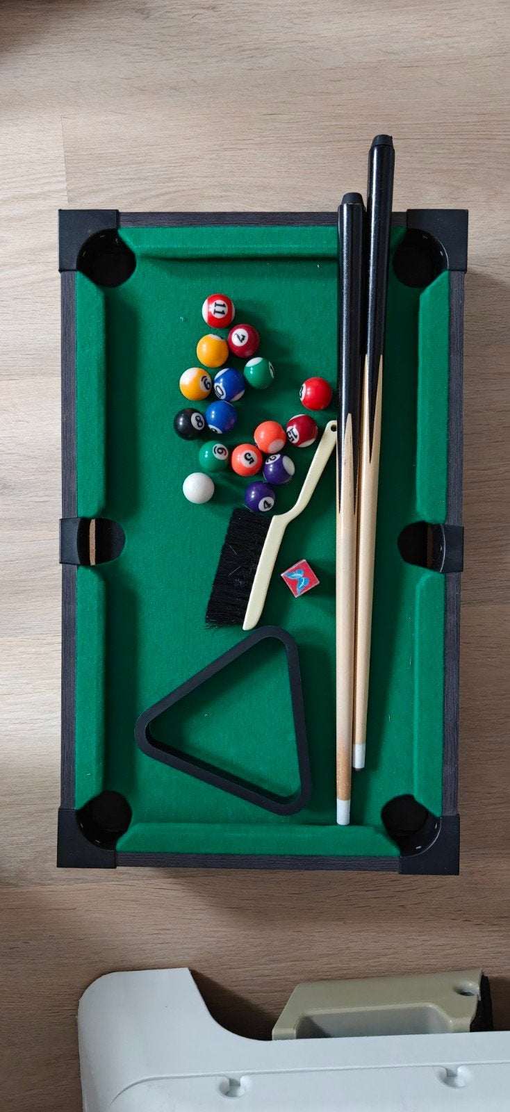 Compleet mini poolspel, Sport en Fitness, Ophalen, Zo goed als nieuw, Pooltafel