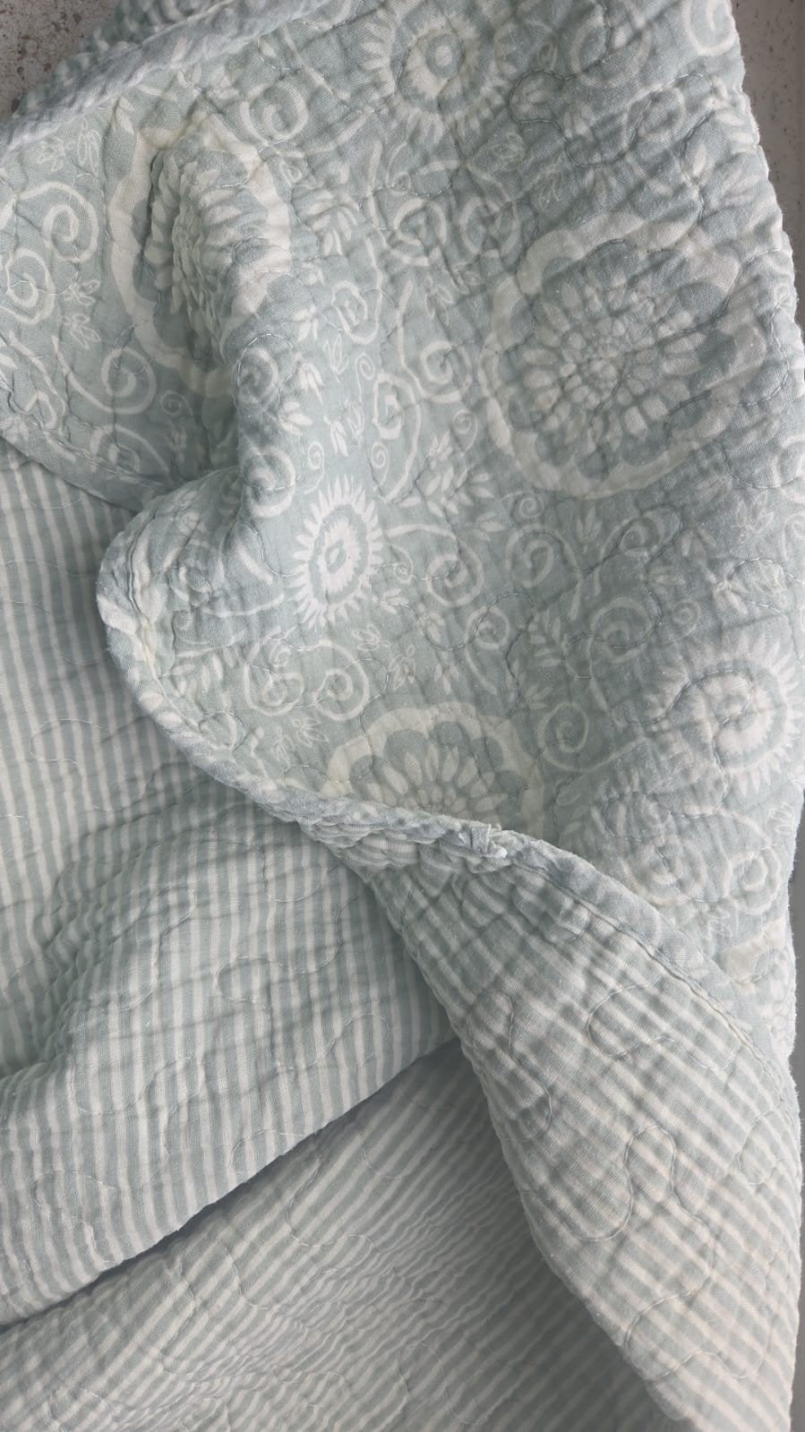 Groen bedsprei van the Antique Denmark., Ophalen, Gebruikt, Eenpersoons, Overige merken