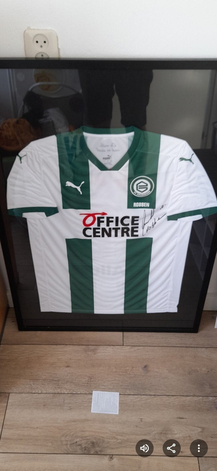 Gesigneerd FC Groningen shirt Arjen Robben ingelijst, Ophalen of Verzenden, Nieuw, Overige binnenlandse clubs, Shirt