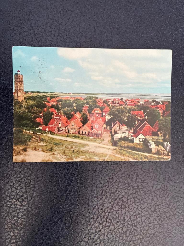 Oude ansichtkaart West-Terschelling - Panorama met Brandaris, Ophalen of Verzenden, 1960 tot 1980, Gelopen, Waddeneilanden