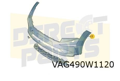 Skoda Enyaq IV (1/21-) voorbumper (bij koplampsproeiers) (GR