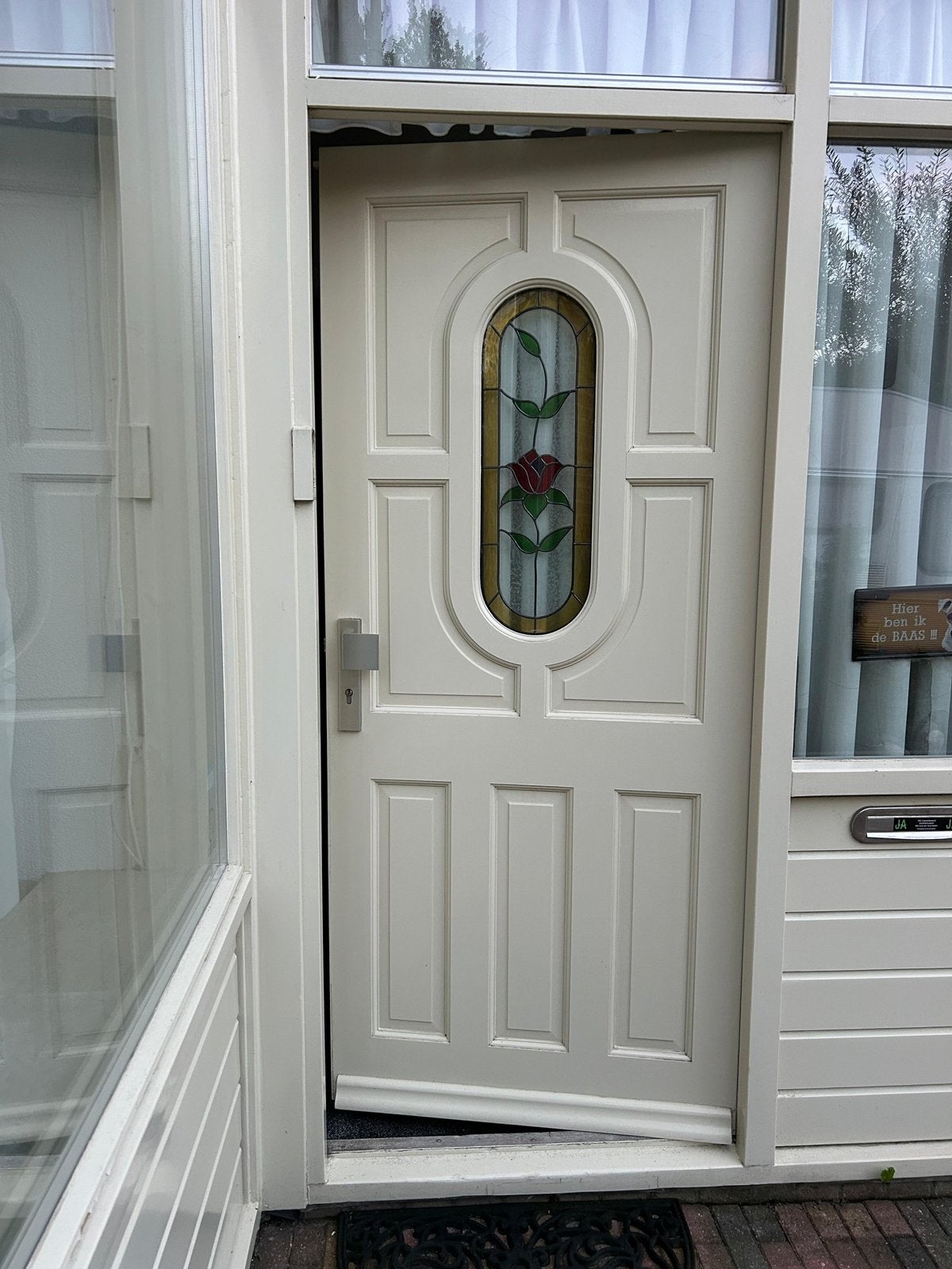Deur harthout., Ophalen, Binnendeur, 200 tot 215 cm, Glas