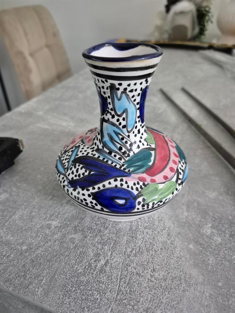 Kleurrijke Marokkaanse vaas - Handgeschilderd, Ophalen of Verzenden