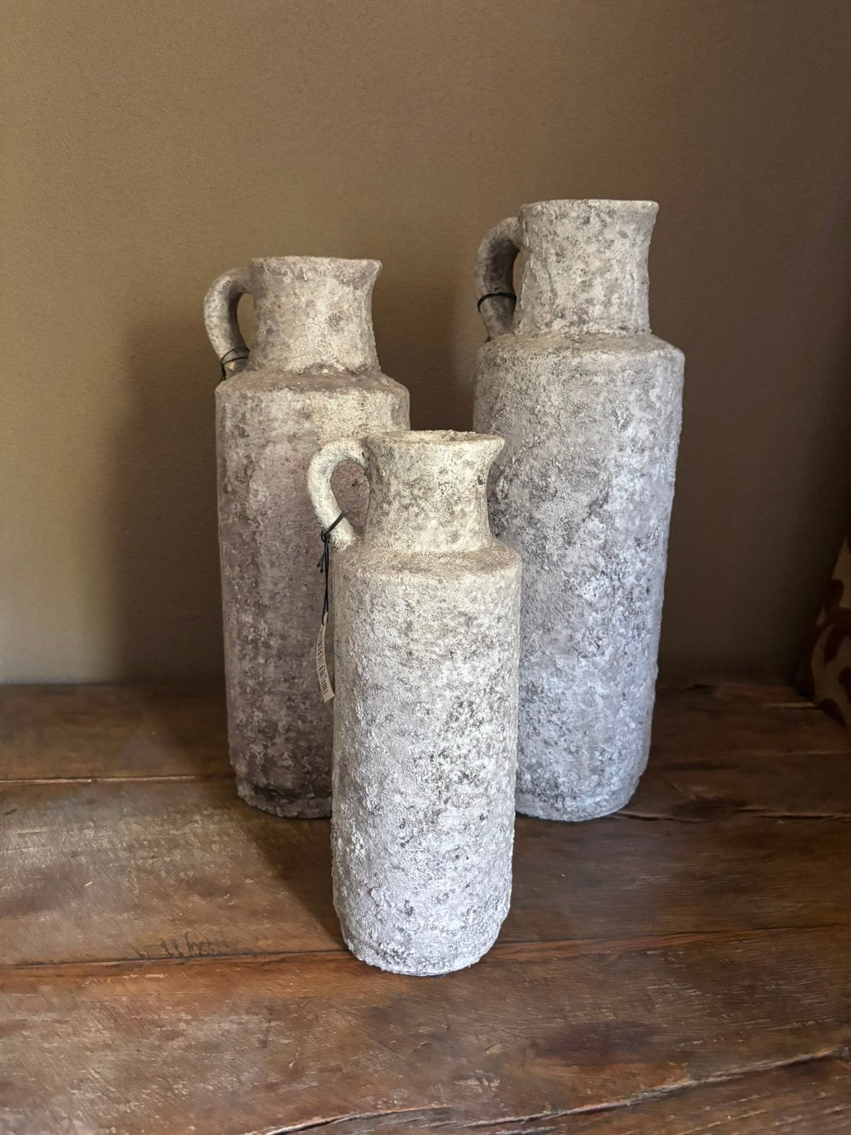 PTMD; Set van 3 decoratieve vazen met verweerde look, Ophalen