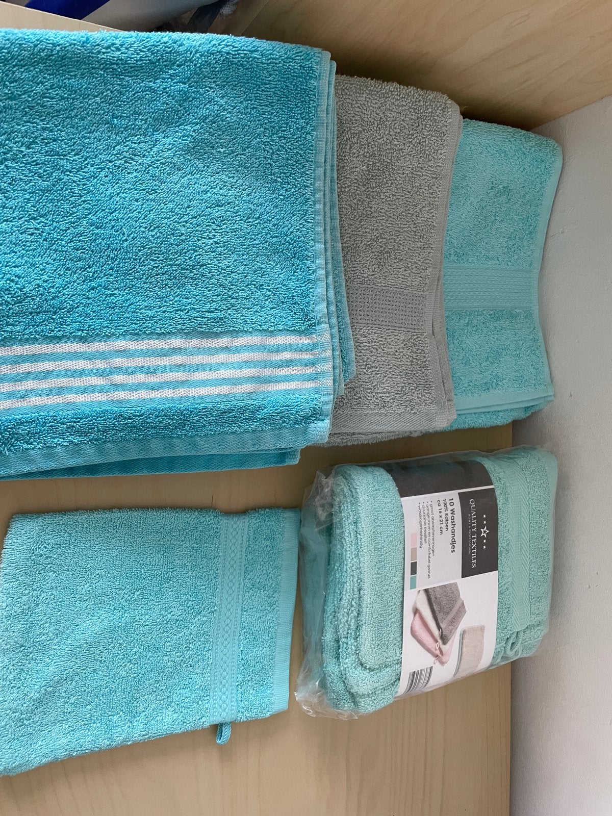 Diverse badtextiel: handdoeken en washandjes, Blauw, Overige merken, Handdoek, Nieuw