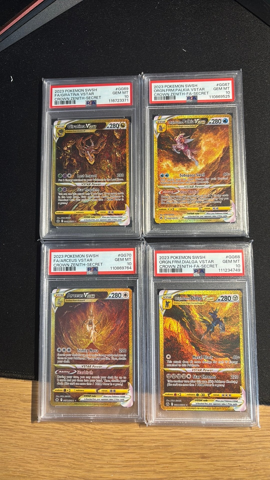 Crown Zenith VSTAR Set (4 kaarten) PSA 10, Ophalen of Verzenden, Nieuw, Meerdere kaarten, Foil