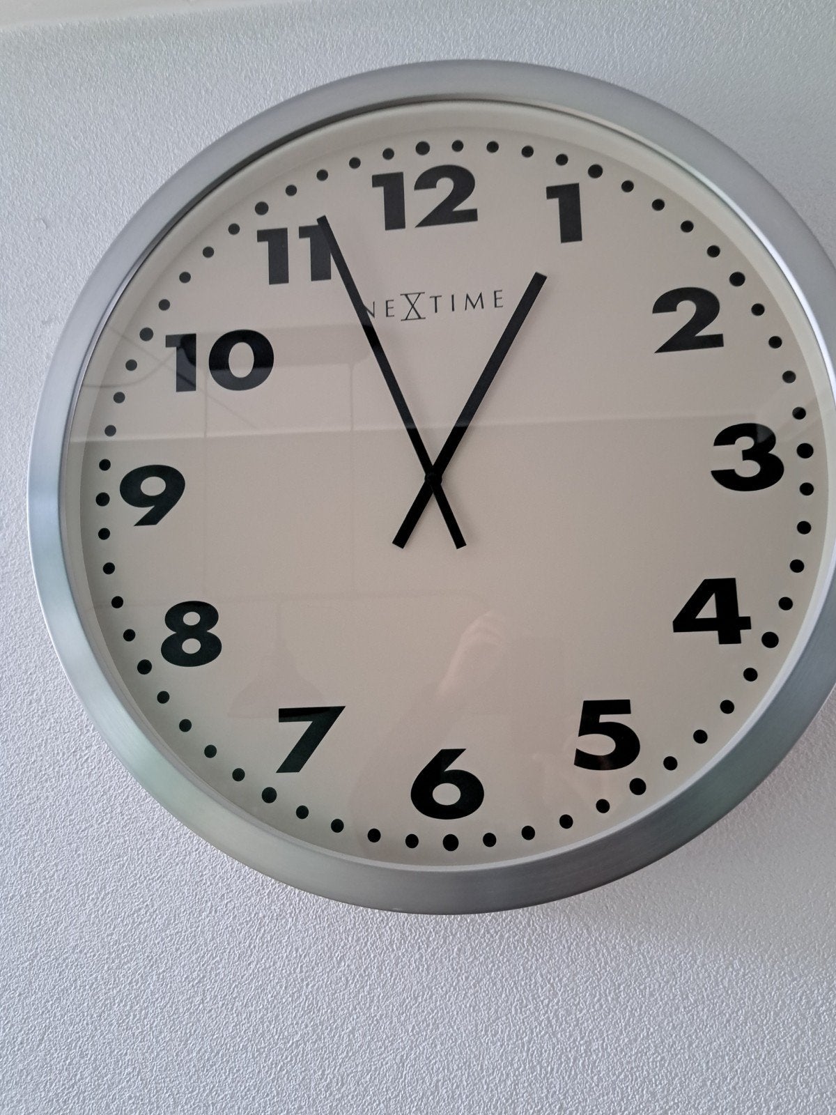 prachtige wandklok nextime, Ophalen, Wandklok, Wit, Werkt op batterijen