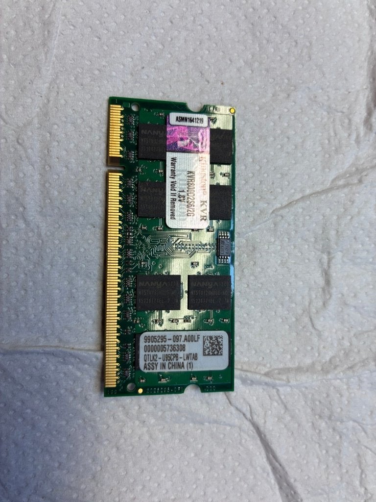 Laptop geheugen Kingston 2gb DDR2 800MHz, Computers en Software, RAM geheugen, Ophalen, Gebruikt, DDR2, 2 GB