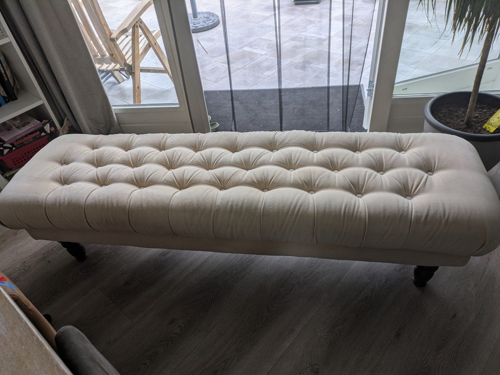 voeteneind bank boxspring lengte 1.70, Huis en Inrichting, Ophalen, Minder dan 50 cm, Gebruikt, 125 cm of meer