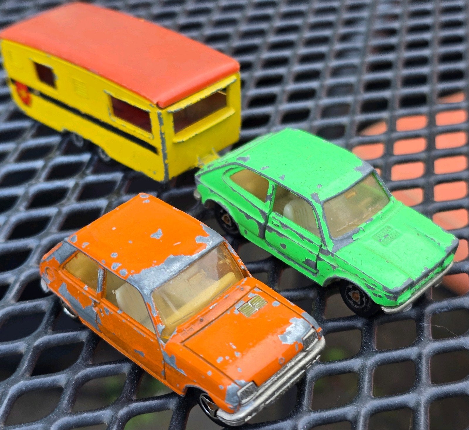 Majorette Fiat 127, Renault 5 en Caravan Matchbox Vintage, Ophalen of Verzenden, Gebruikt, Auto