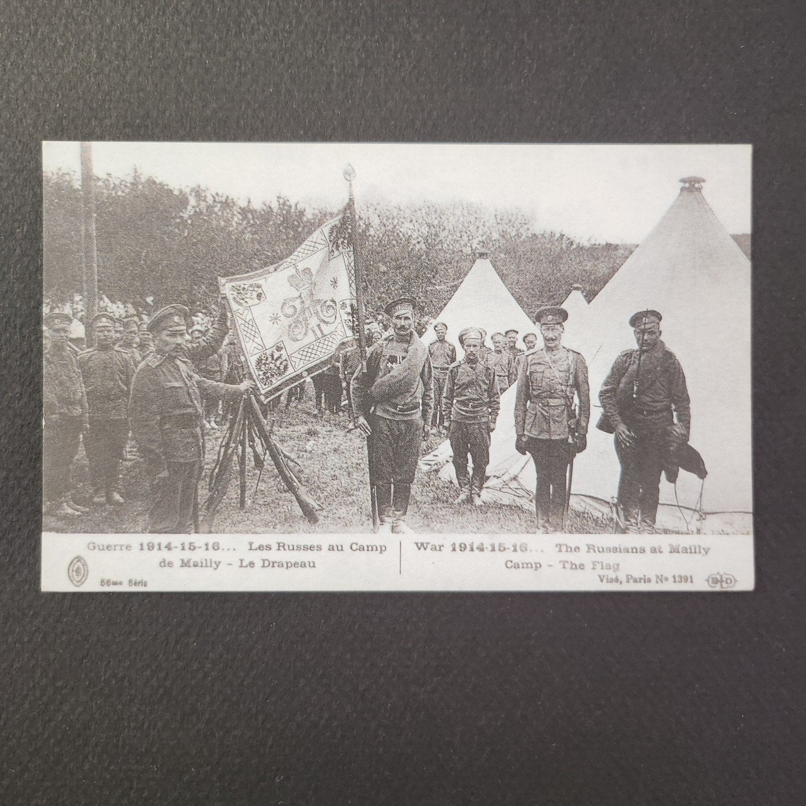 Zeldzame WOI ansichtkaart: Russische soldaten in Mailly, Verzamelen, Ophalen of Verzenden, Voor 1920, Ongelopen, Politiek en Historie
