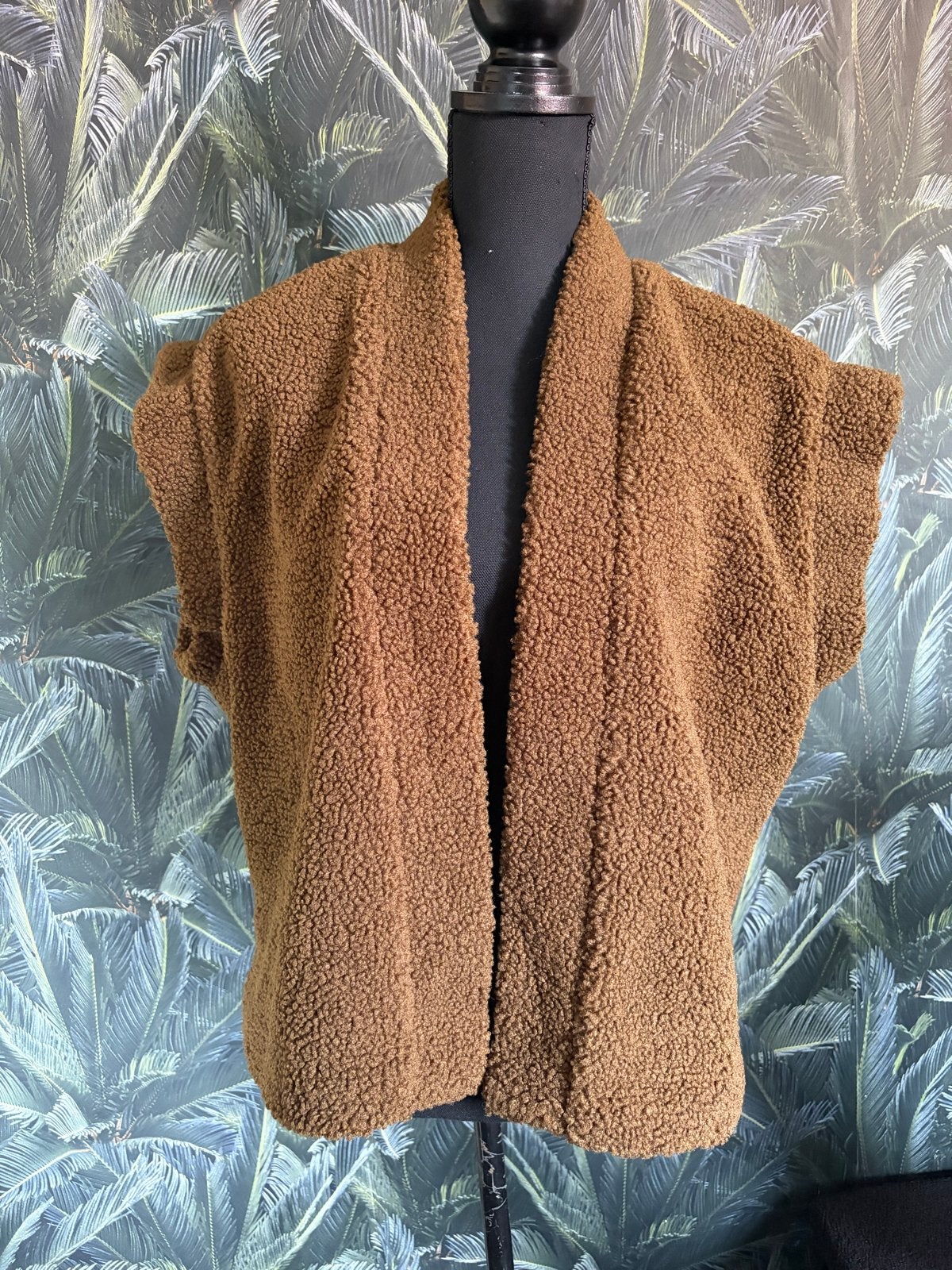 Lofty Manner teddy gilet bruin/groen maat L, Ophalen of Verzenden, Zo goed als nieuw, Maat 42/44 (L), Bruin