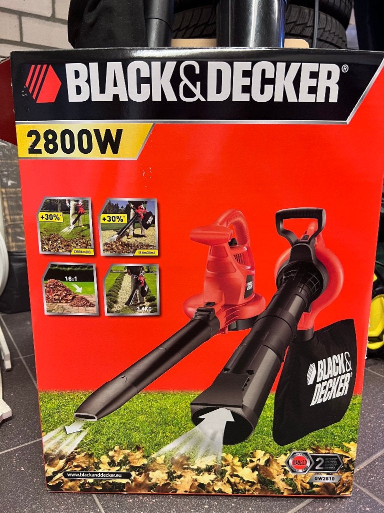 BLACK DECKER  Tuinruimer Bladblazer met rugzak (2800W), Tuin en Terras, Bladblazers, Ophalen, Met opvangzak, Handgedragen, Elektrisch
