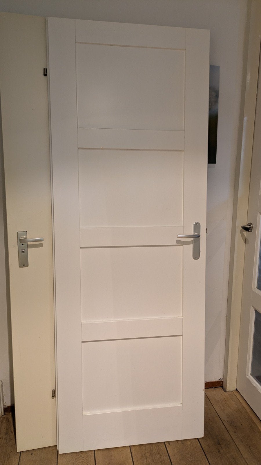 Witte binnendeur 73x201 cm inclusief deurklink, Ophalen, Minder dan 80 cm, Binnendeur, Zo goed als nieuw