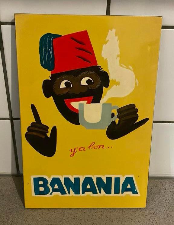 Prachtig reclamebord Y’a bon banania, Verzamelen, Ophalen of Verzenden, Zo goed als nieuw, Reclamebord