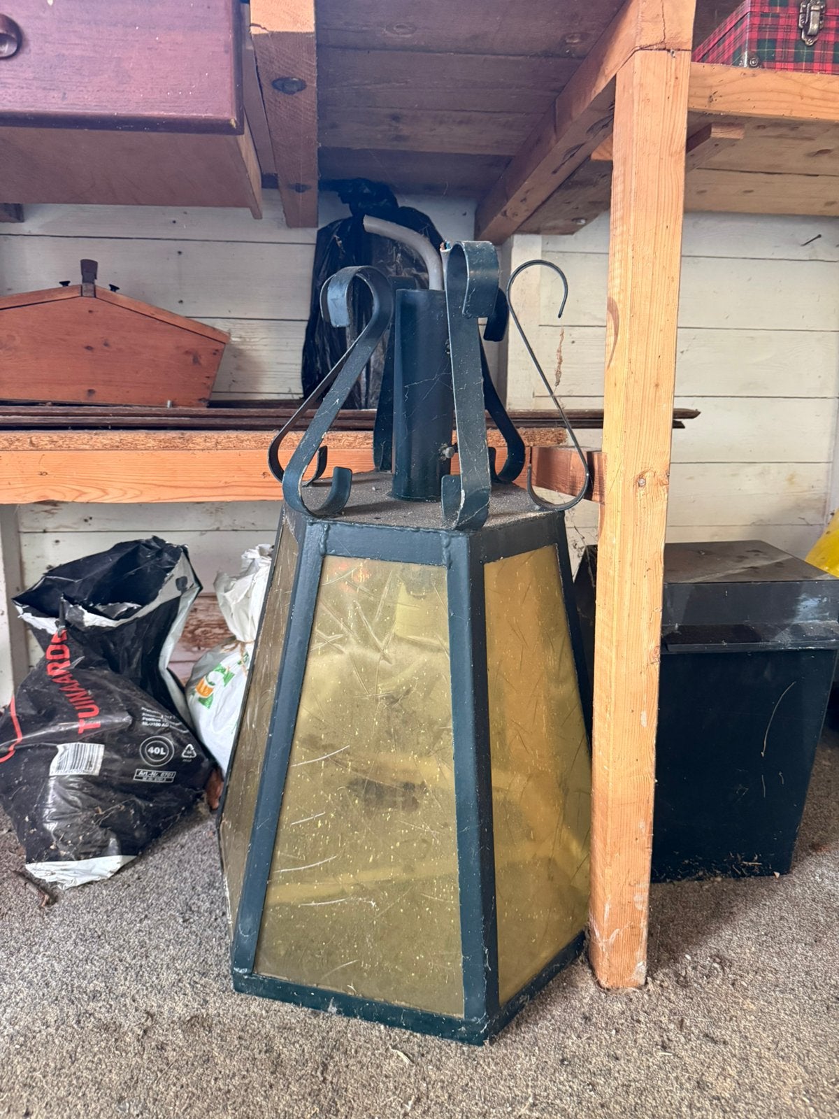 Buitenlamp antiek RVS, Tuin en Terras, Ophalen, Gebruikt, Wandlamp, Netvoeding
