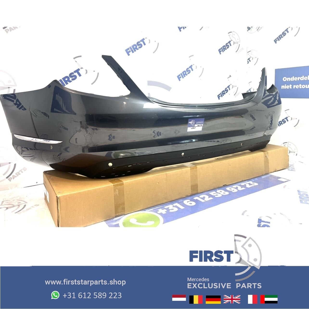 W205 achterbumper Mercedes C Klasse 2014-2019 grijs PDC bump, Gebruikt, -, Ophalen of Verzenden, Achter