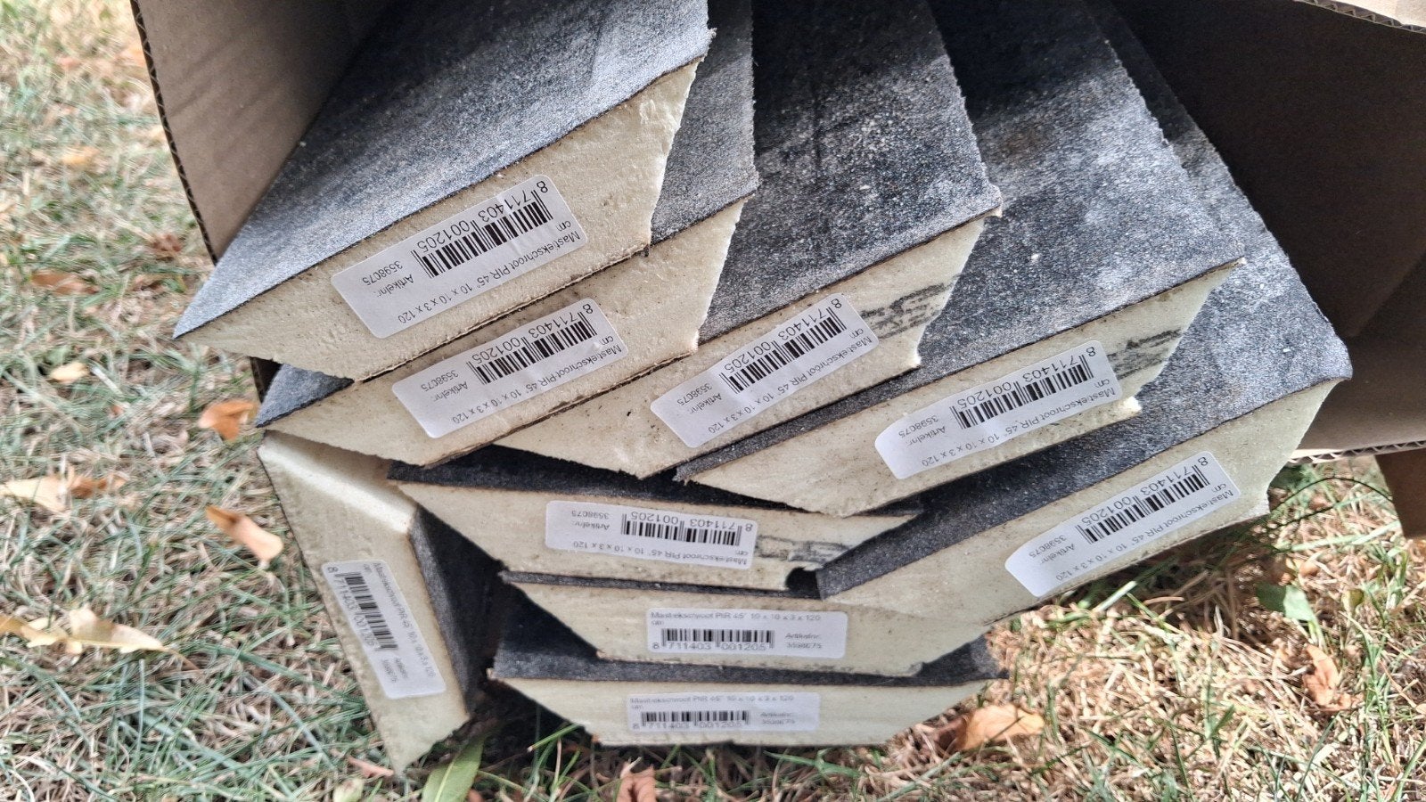 10 stuks mastiekschroot PIR 1200 x 100 x 100 x 30 mm, Nieuw, Hardschuim (Pir), Minder dan 5 m², Ophalen