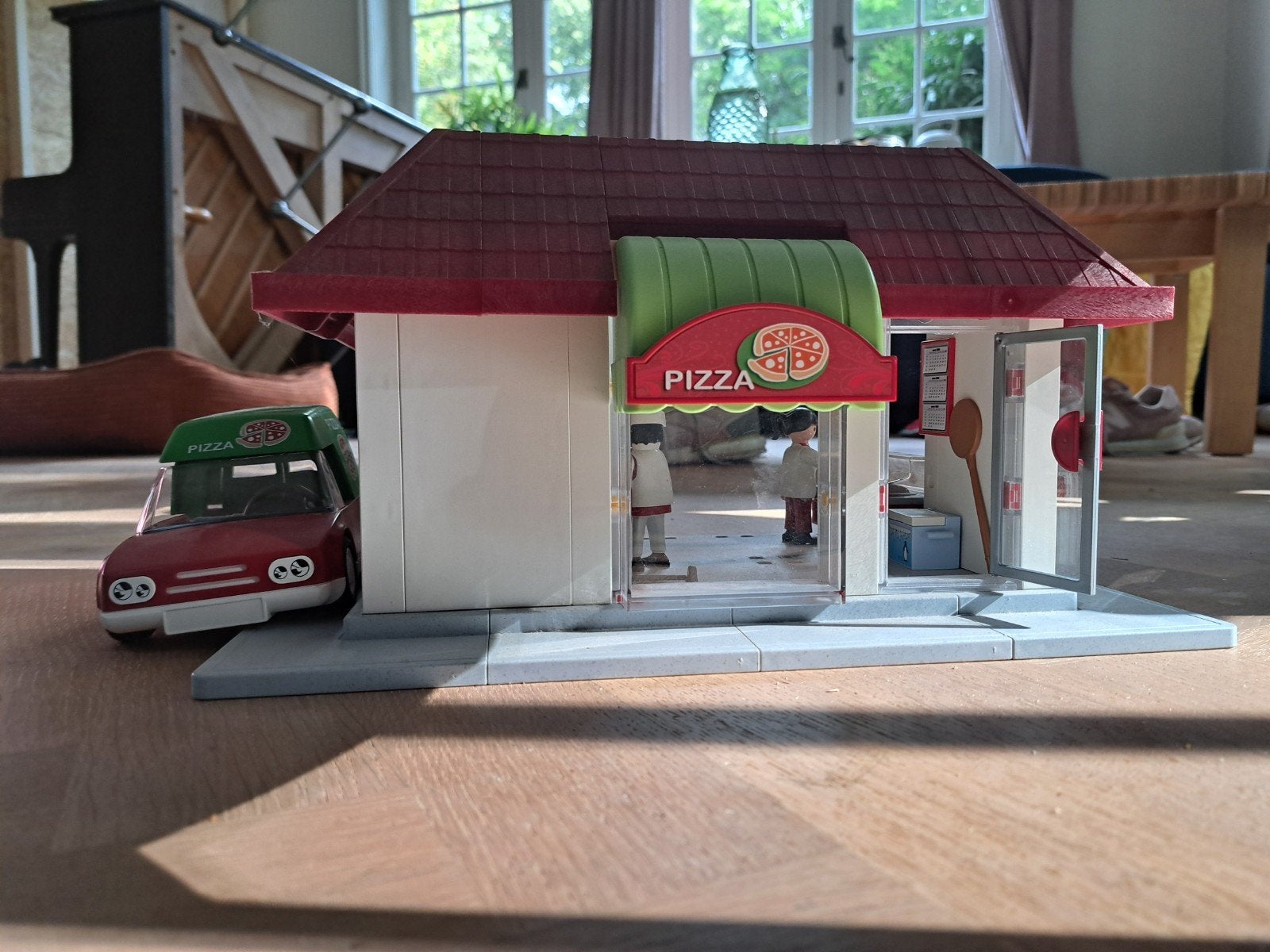 playmobil pizzaria met pizza auto, Kinderen en Baby's, Ophalen of Verzenden, Gebruikt