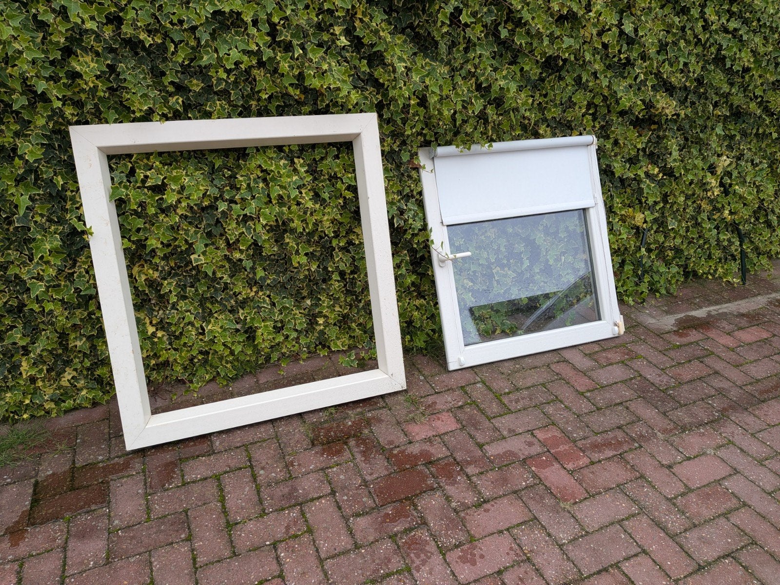 Kunststof kozijn HR++ met rolgordijn, Gevelraam of Ruit, Gebruikt, 80 tot 120 cm, 80 tot 120 cm