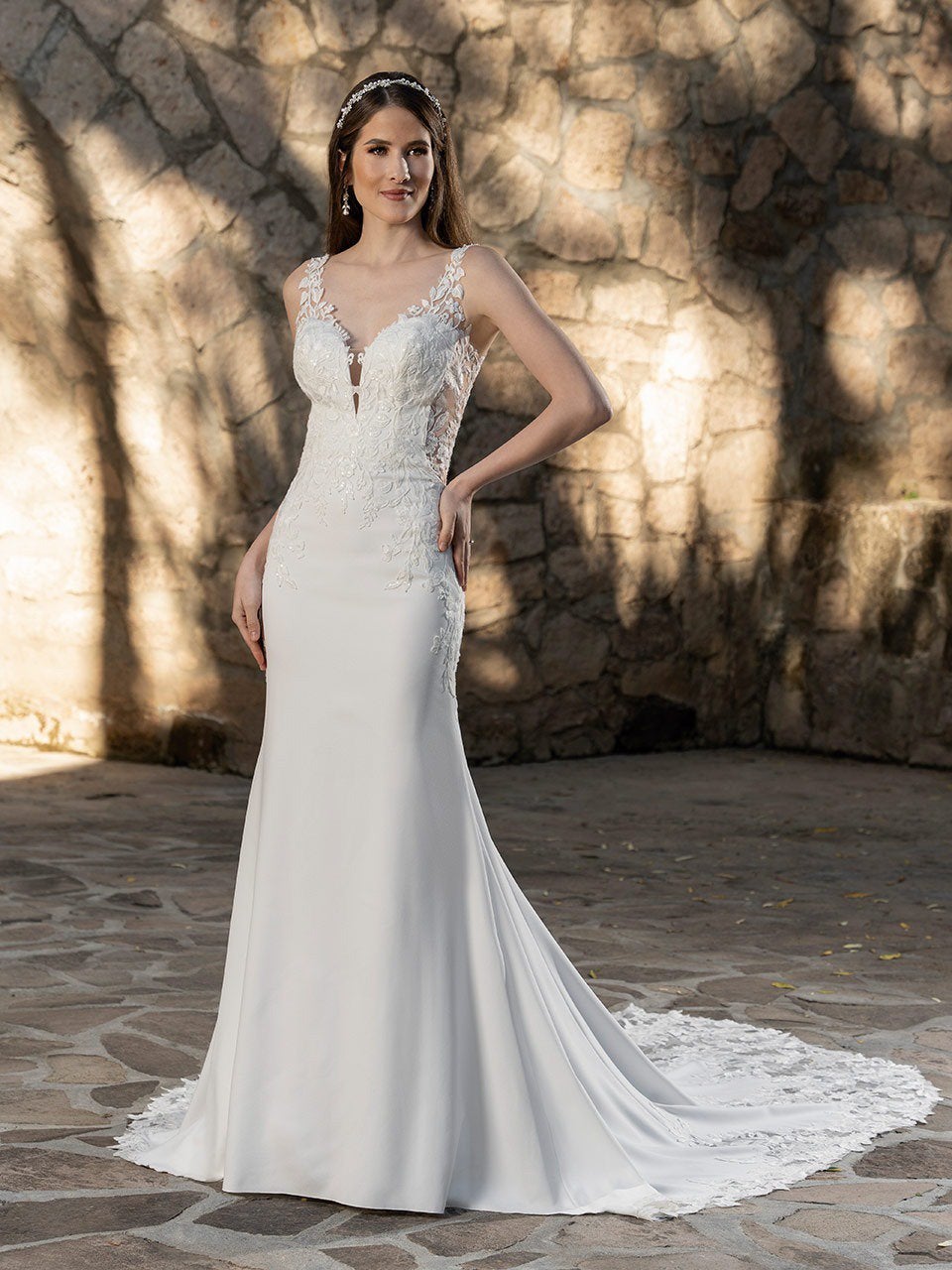 Prime Collection Olaia Wedding Dress — Size 6, Kleding | Dames, Ophalen of Verzenden, Zo goed als nieuw, Wit, Trouwjurk