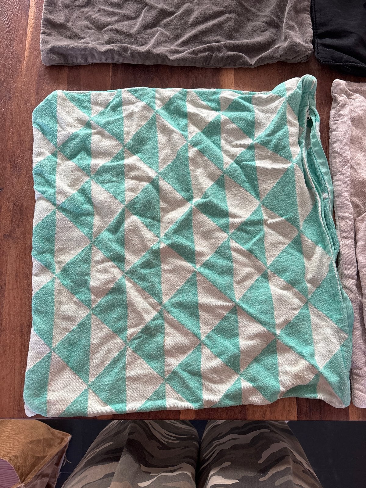 Diverse kussenhoezen: Hema (50x50) en Leen Bakker (46x46), Ophalen, Overige merken, Gebruikt, Blauw