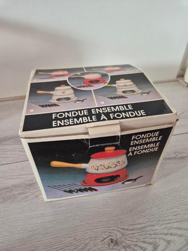 Nieuwe vintage fonduepan uit de jaren '70 - compleet in doos, Witgoed en Apparatuur, Fonduesets, Ophalen of Verzenden, Nieuw, Brander