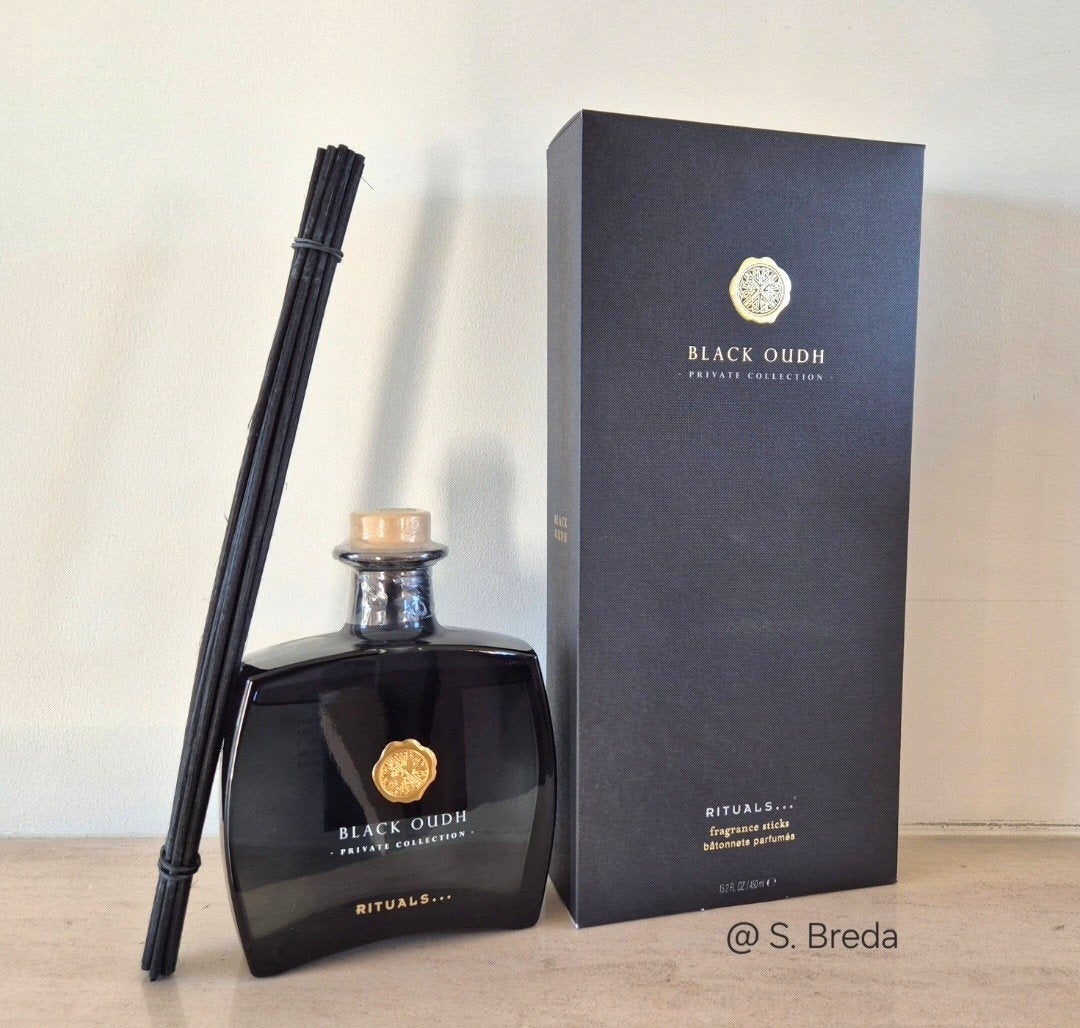 Rituals | Black Oudh | 450 ml Geurstokjes Geurstokken, Huis en Inrichting, Ophalen of Verzenden, Nieuw, Zwart, Glas
