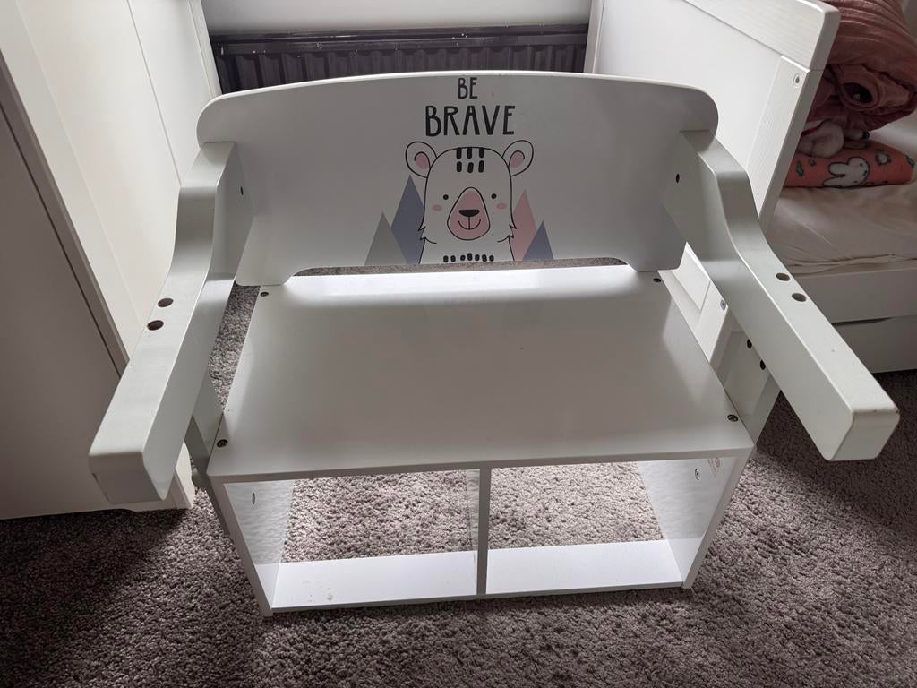 Kinder Bankje / bureau, Kinderen en Baby's, Kinderkamer | Tafels en Stoelen, Ophalen, Zo goed als nieuw, Tafel(s) en Stoel(en)