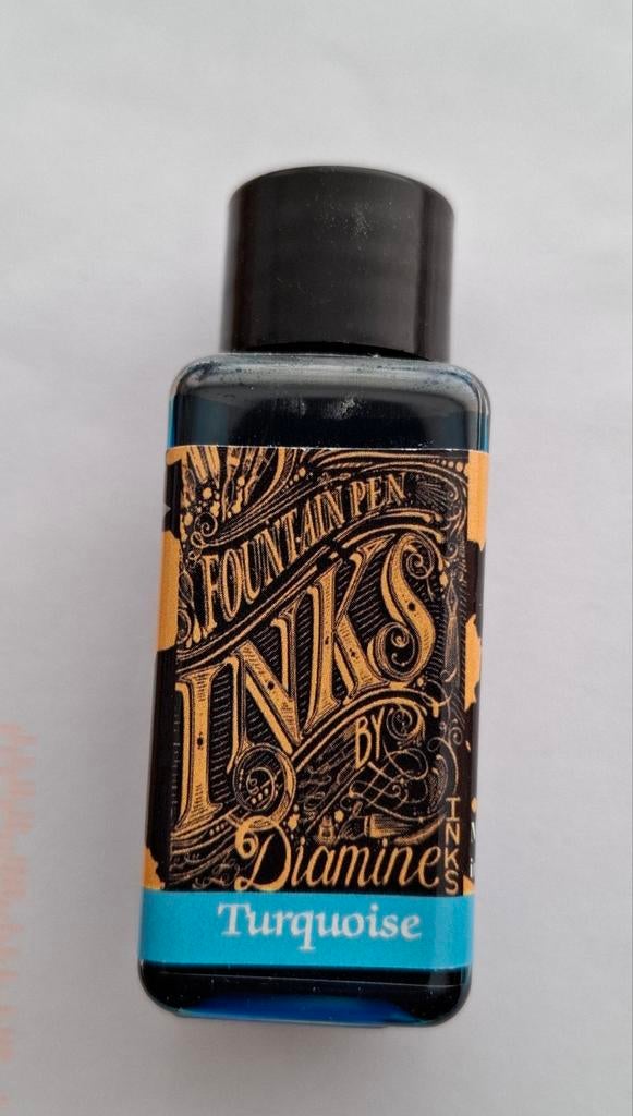Vulpeninkt - Diamine - turquoise en sapphire blue 30ml, Verzenden, Zo goed als nieuw