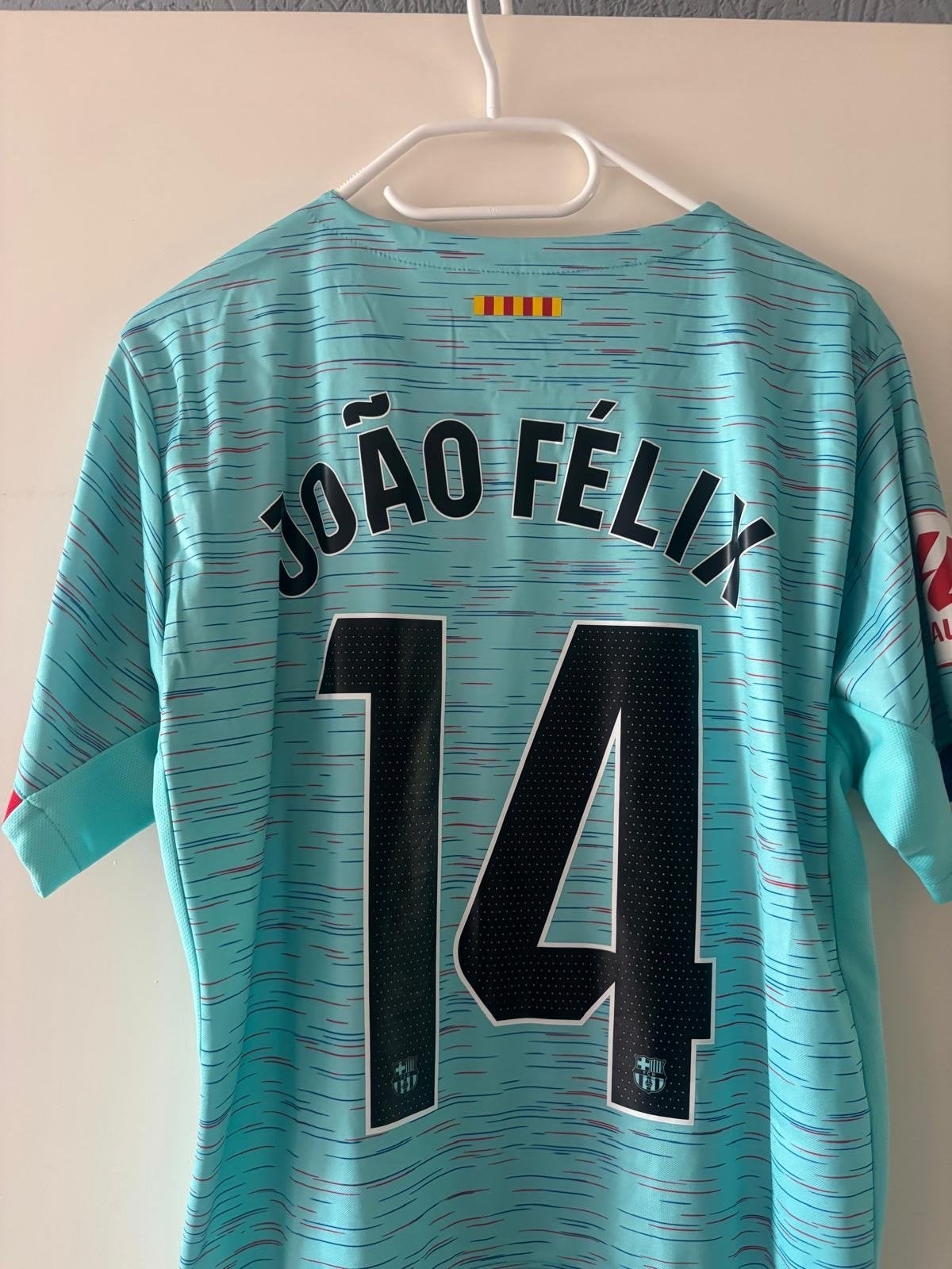 FC Barcelona uitshirt João Félix #14 Maat L, Maat 52/54 (L), Blauw, Ophalen of Verzenden, Zo goed als nieuw