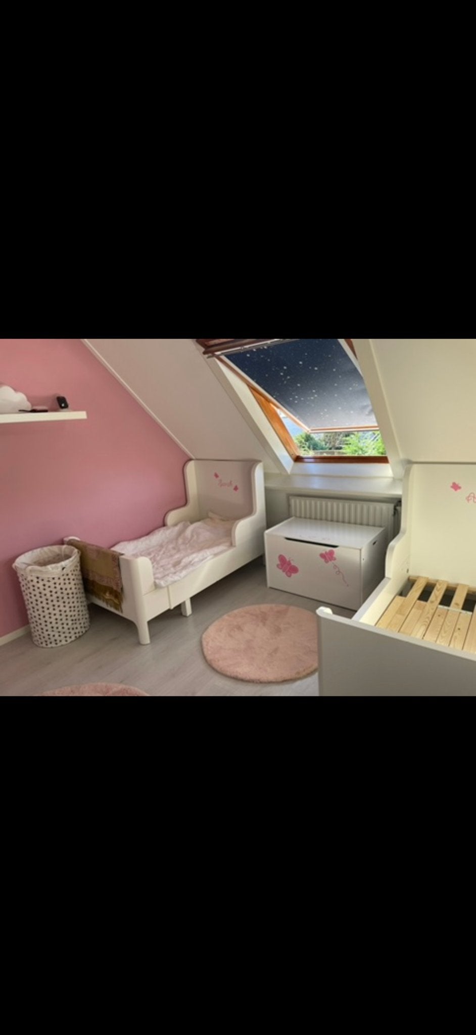 Kleuterbed meegroeibed - Wit houten kinderbed, Ophalen, Wit, 190 cm of minder, Hout