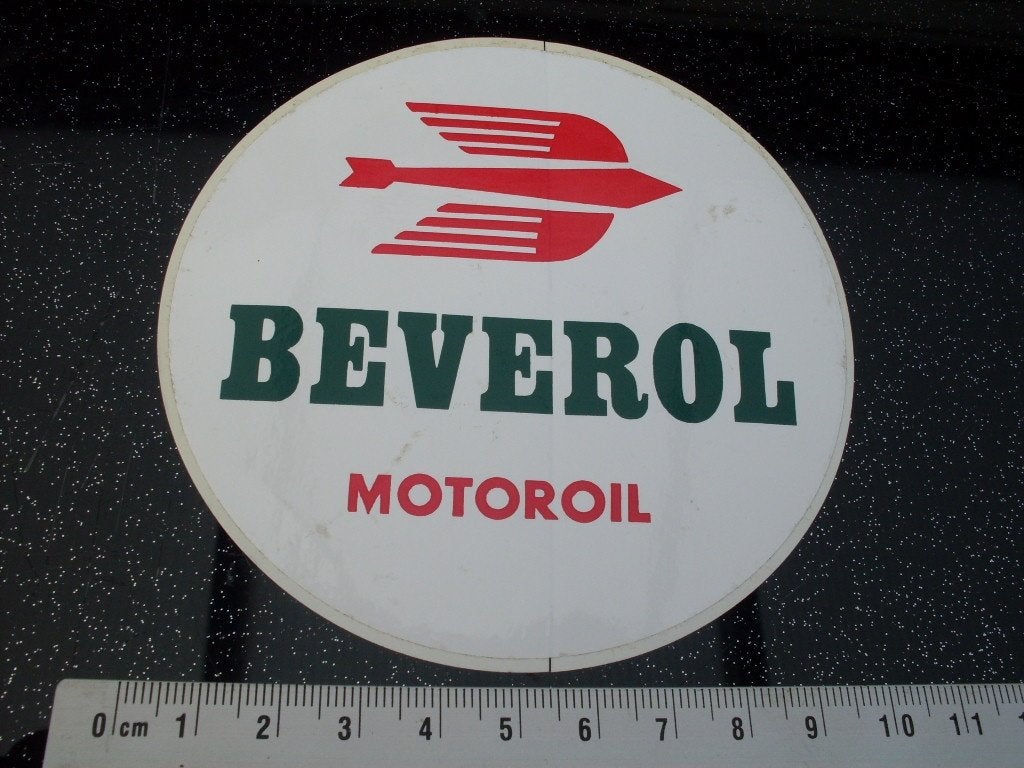 sticker beverol motoroil oil olie logo, Verzamelen, Verzenden, Zo goed als nieuw, Merk