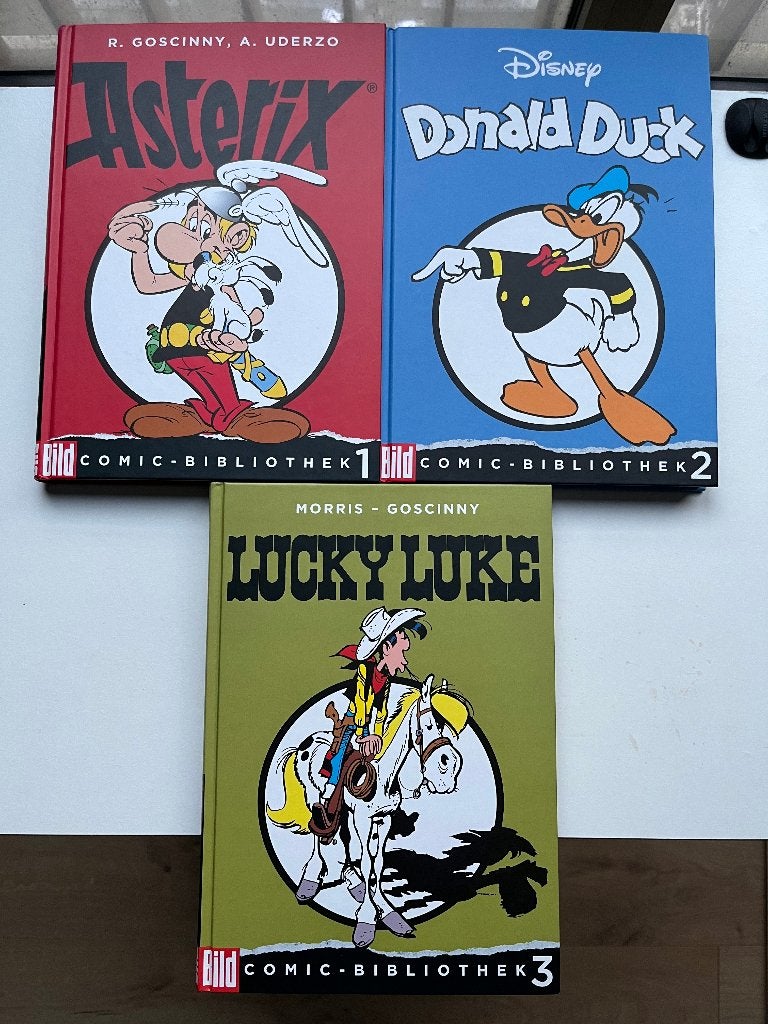 Bild Comic-Bibliothek 1-3 Asterix, Donald Duck & Lucky Luke, Boeken, Stripboeken, Meerdere stripboeken, Ophalen of Verzenden, Nieuw