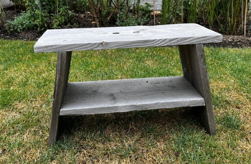 3 verveerde mooie krukjes LxBxH 48x19x32, Huis en Inrichting, Krukjes, Ophalen, Gebruikt, Hout