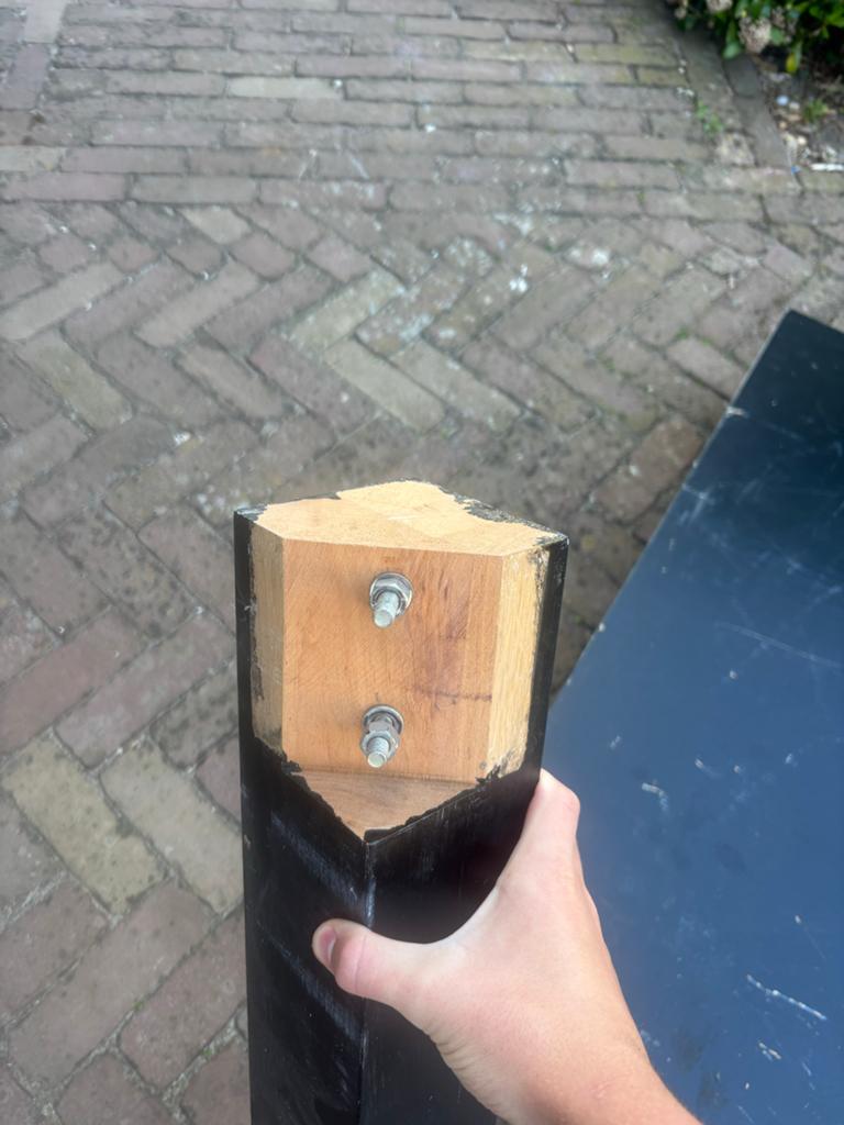 Zwart tafelblad met poten - Gebruikt, Huis en Inrichting, Tafelonderdelen, Ophalen, Gebruikt, 50 tot 100 cm, Rechthoekig