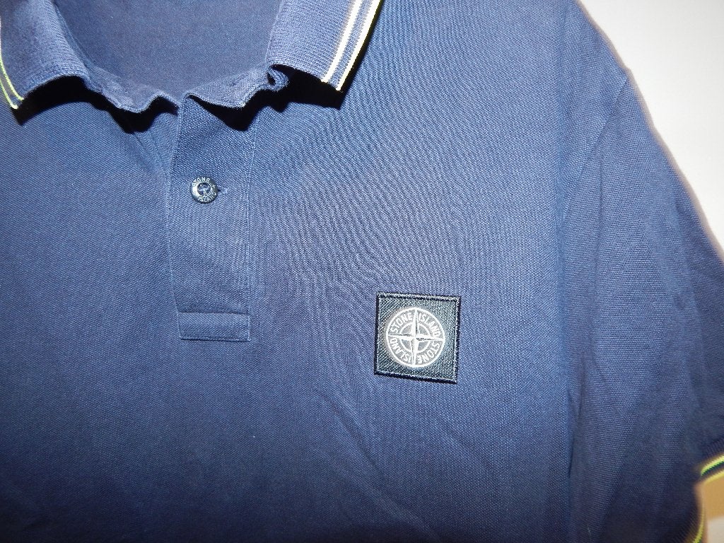 Stone Island donker blauwe polo embleem op de borst XL, Maat 56/58 (XL), Stone Island, Gedragen, Verzenden
