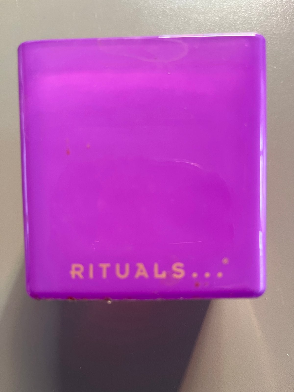 Rituals Lila Glazen Vierkante Potje - 6 cm breed, Huis en Inrichting, Gebruikt, Ophalen of Verzenden, Modern, Glas