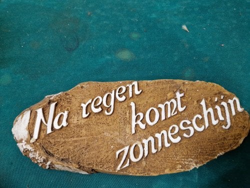 wandbord na regen komt zonneschijn, vintage, Ophalen of Verzenden, 'T Olde Gre-j, Info@toldegrej.nl, Endepoelstraat 20f Didam