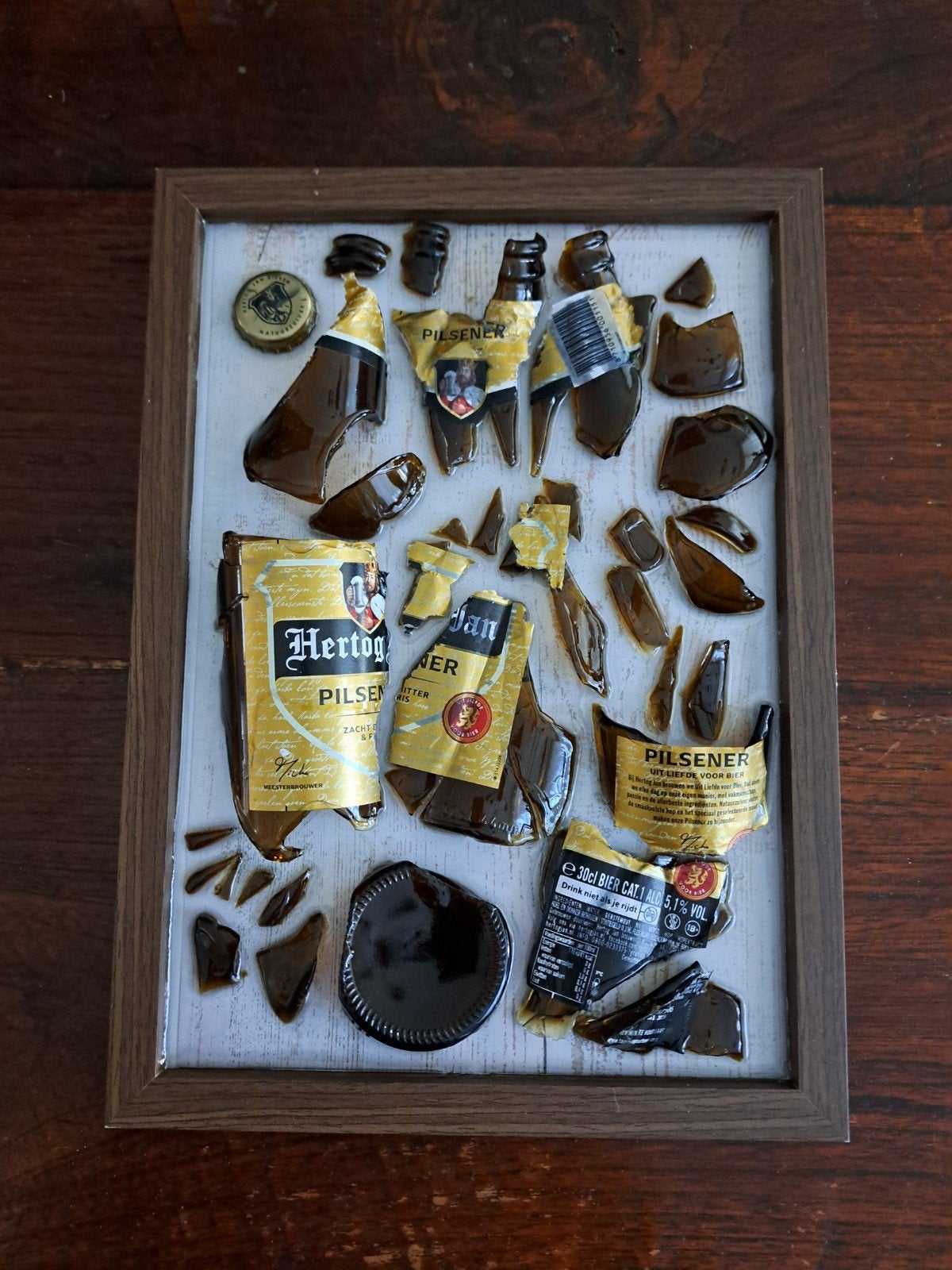 Vaderdag broken bottle epoxy schilderij Hertog Jan, Ophalen of Verzenden, Reclamebord, Plaat of Schild, Hertog Jan