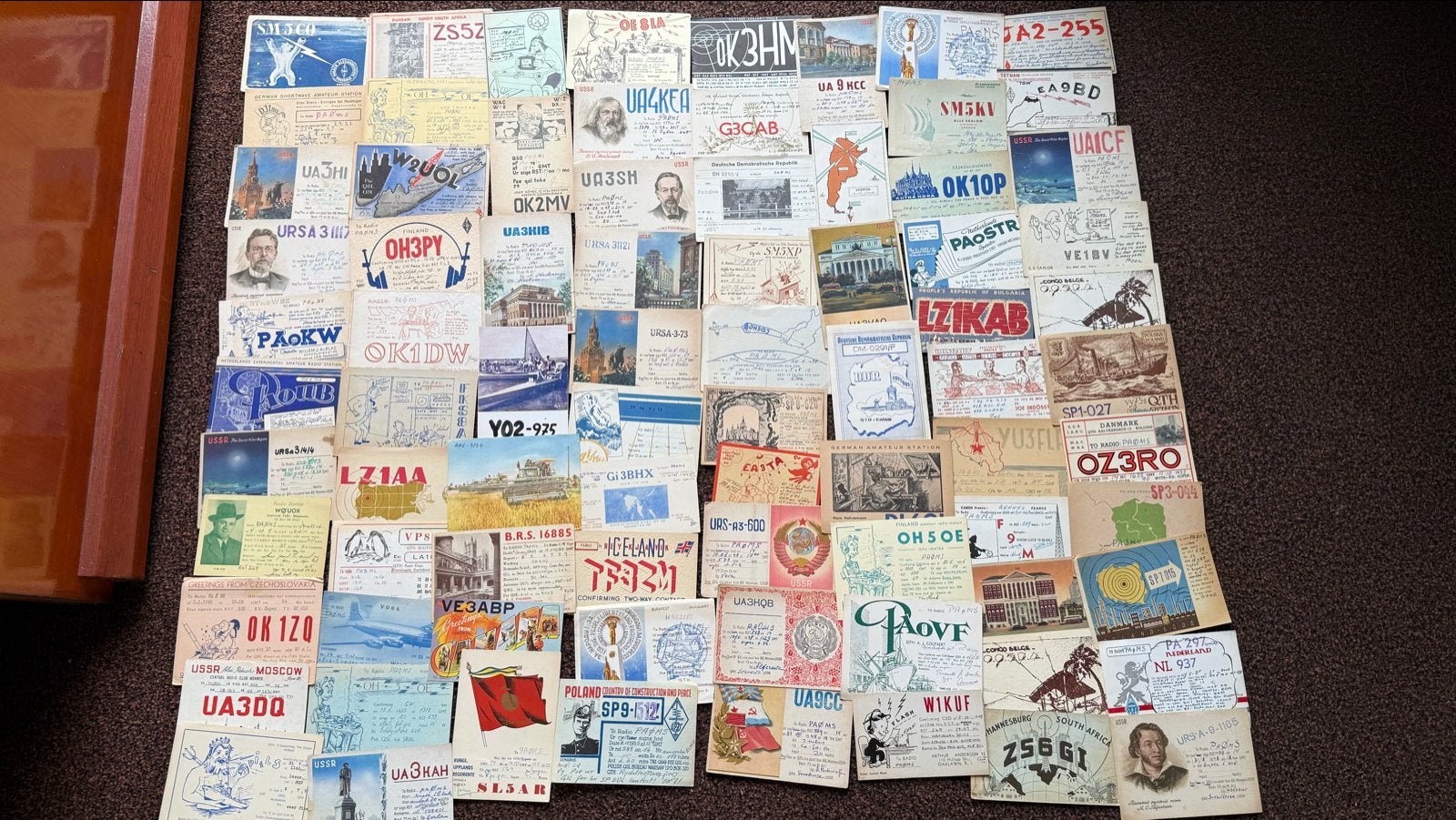 706 QSL-kaarten radioamateurs jaren '40-'50 - Wereldwijd, Verzamelen, Ansichtkaarten | Themakaarten, Verzenden, 1940 tot 1960