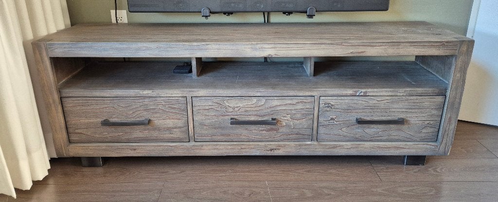 TV-dressoir ALESIO, Ophalen, Grenenhout, 150 tot 200 cm, Zo goed als nieuw