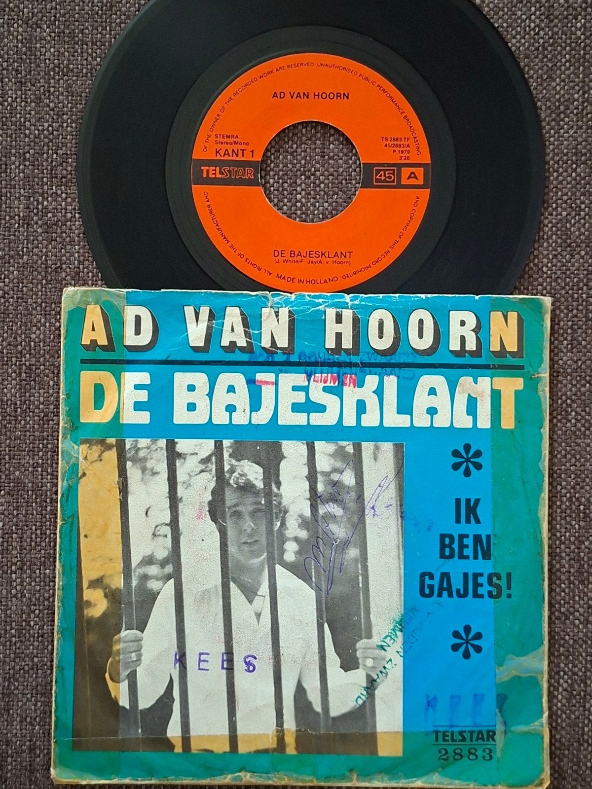 Ad van Hoorn - De Bajesklant / Ik Ben Gajes! telstar single, Ophalen of Verzenden, Gebruikt, 7 inch, Overige typen
