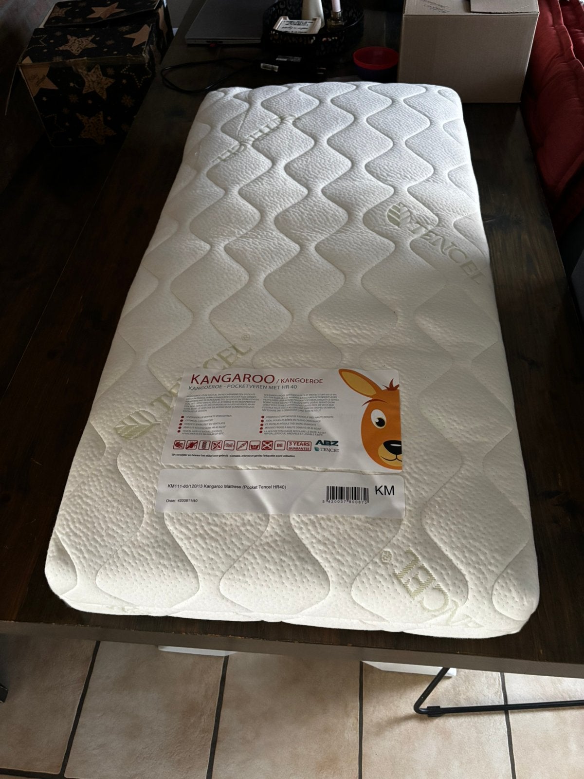 Kangaroo tencel matras 120x60x13, Ophalen, 190 cm of minder, Zo goed als nieuw, Eenpersoons