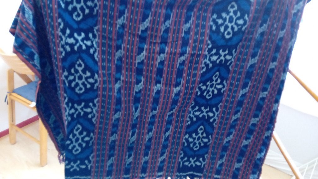 Nieuw - Ikat stof uit Lombok Indonesië, Blauw, 120 cm of meer, Nieuw, Ophalen of Verzenden
