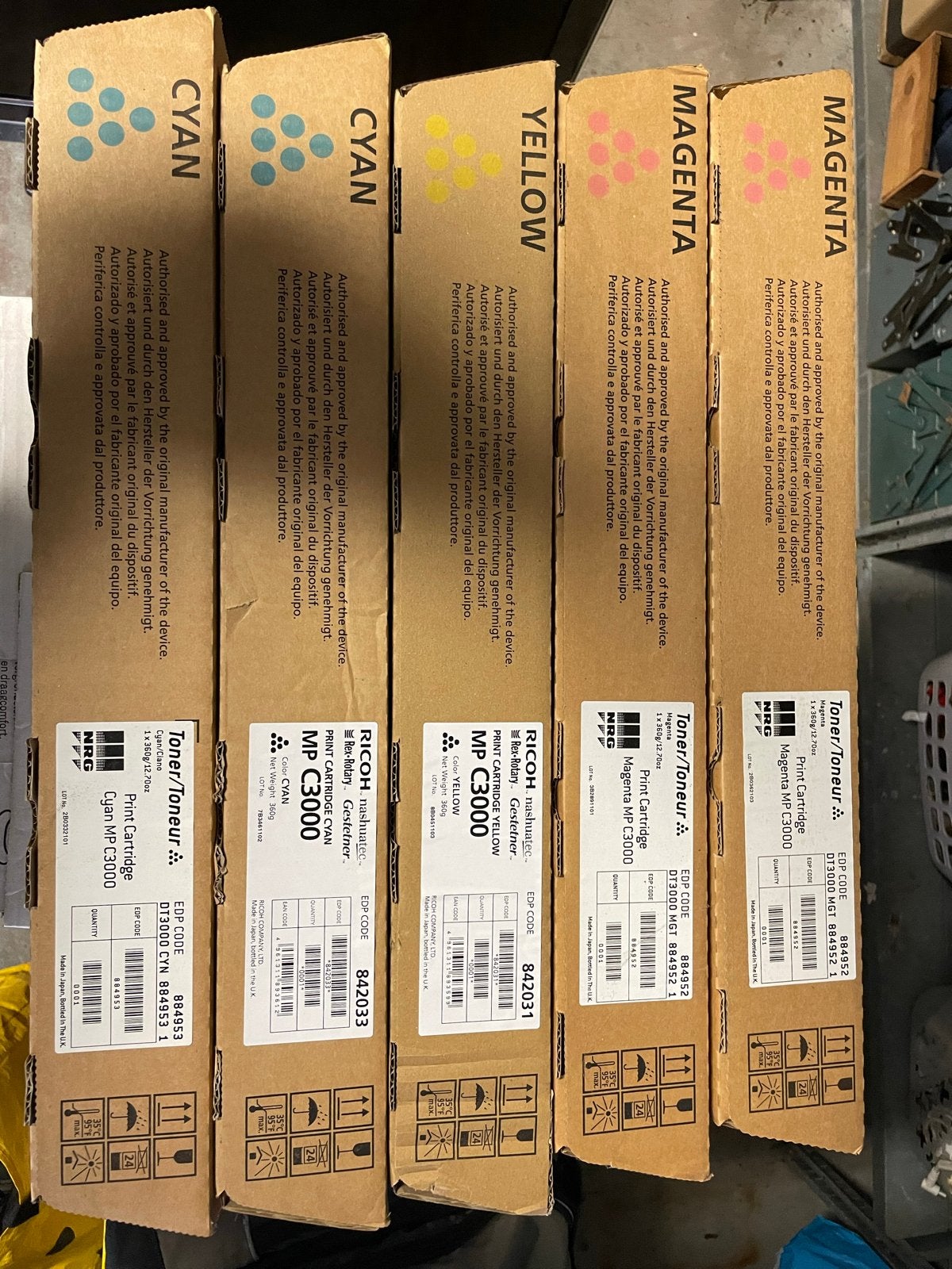 Ricoh MP C3000 Toner Cartridges - CMYK Set, Computers en Software, Ophalen of Verzenden, Nieuw, Cartridge