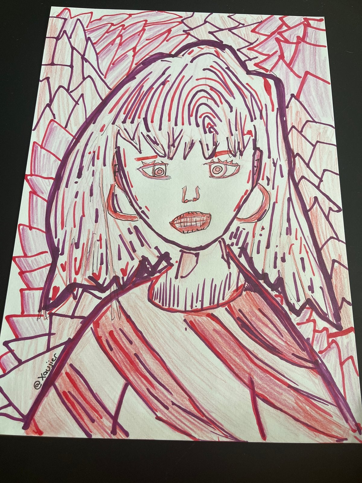 Levendige Vrouwenportret Tekening in Roodtinten, Antiek en Kunst, Kunst | Tekeningen en Foto's, Ophalen of Verzenden, Tekening