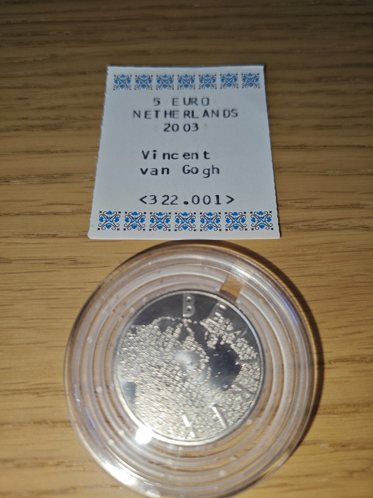 Zilveren 5 Euro Vincent van Gogh munt 2003, Postzegels en Munten, Munten | Nederland, Koningin Beatrix, Zilver, Euro's, Ophalen of Verzenden