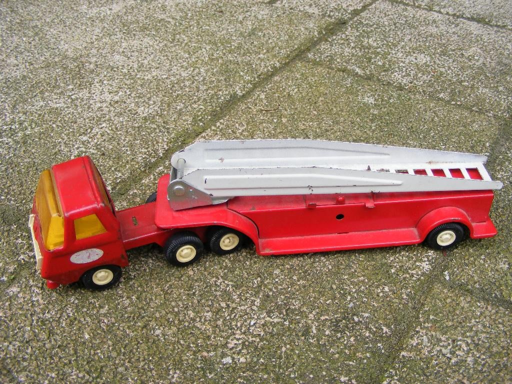 Tonka brandweer ladderwagen klein model, Ophalen of Verzenden, Gebruikt, Auto